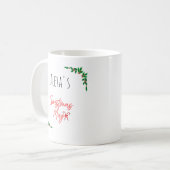 Personalized Holly Berry Candy Cane Name Christmas Koffiemok (Voorkant links)
