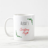 Personalized Holly Berry Candy Cane Name Christmas Koffiemok (Links)