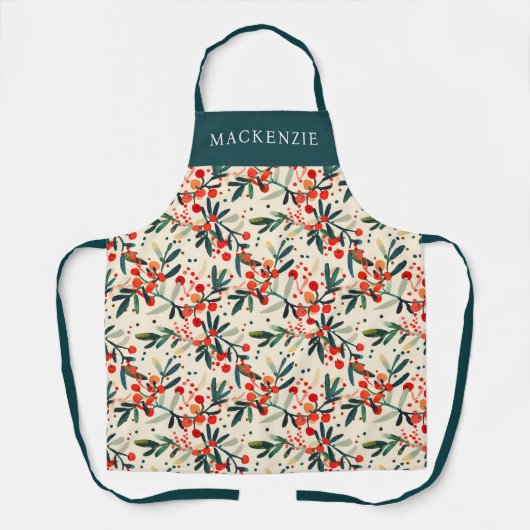 Personalized Holly Berry Pattern Schort (Voorkant)