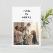 Personalized Home Is Merry Family Card Feestdagenkaart (Staand voorkant)