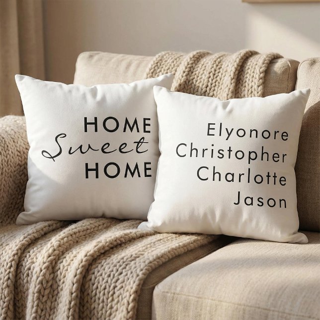 Personalized Home Sweet Home Farmhouse Typography Kussen (Creator heeft geüpload)