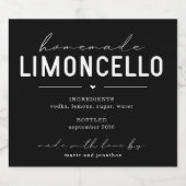 Personalized Homemade Limoncello Bottle Label Likeurfles Etiket (Enkel label)
