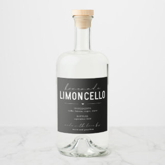 Personalized Homemade Limoncello Bottle Label Likeurfles Etiket