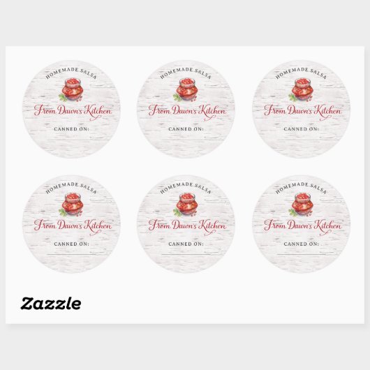 Personalized Homemade Salsa Canning Stickers (Vel)