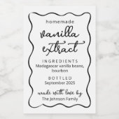 Personalized Homemade Vanilla Extract Doodle Label Wijn Etiket (Enkel label)