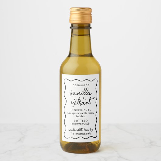 Personalized Homemade Vanilla Extract Doodle Label Wijn Etiket (Voorkant)