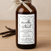 Personalized Homemade Vanilla Extract Doodle Label Wijn Etiket