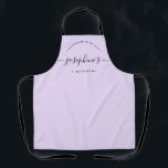 Personalized Homemade with Love Kitchen purple Schort<br><div class="desc">Let's get baking. Customize the script Name on this personalized purple apron. Seen here in red with white typography in a stylish treatment. Encourage the sweet baker in your life, a small business bakery owner with a special gift. Perfect for baking those yummy goodies, treats, cakes, cookies and more. Featuring...</div>