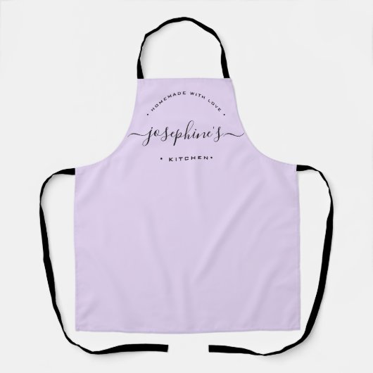Personalized Homemade with Love Kitchen purple Schort (Voorkant)