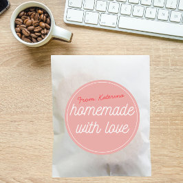 Personalized homemade with love ronde sticker