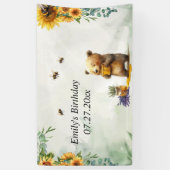 Personalized Honey Bear Birthday  Spandoek (Verticaal)