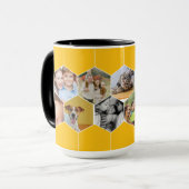Personalized Honeycomb Family & Pet Photo Mug Mok (Voorkant links)