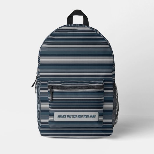 Personalized Horizontal Stripe Backpack Bedrukte Rugzak (Voorkant)