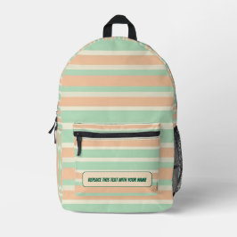 Personalized Horizontal Stripe Backpack Bedrukte Rugzak