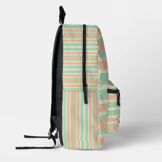 Personalized Horizontal Stripe Backpack Bedrukte Rugzak (Links)