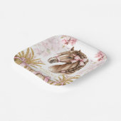 Personalized Horse Paper Plate – Blush Pink Papieren Bordje (Gebogen)