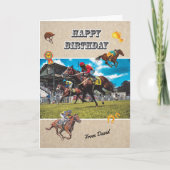 PERSONALIZED Horse Racing Birthday Card Kaart (Voorkant)