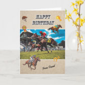 PERSONALIZED Horse Racing Birthday Card Kaart (Gele Bloem)