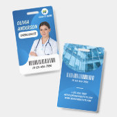 Personalized Hospital Employee Logo & Photo ID Badge (Voor- en achterkant)