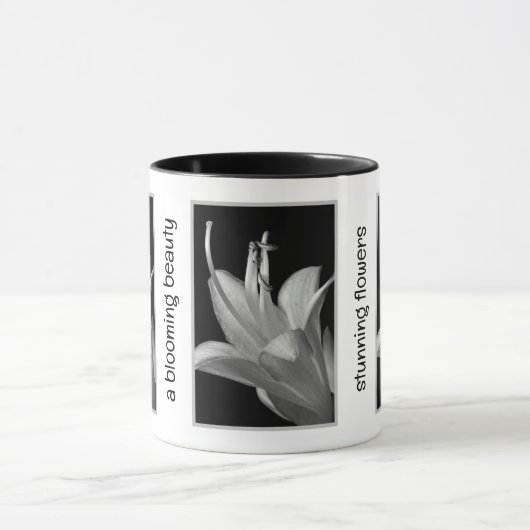 Personalized Hosta Flower in Black and White Mok (Midden)