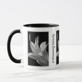 Personalized Hosta Flower in Black and White Mok