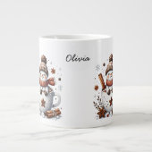 Personalized Hot Cocoa Snowman Custom Name Mug Grote Koffiekop (Voorkant)