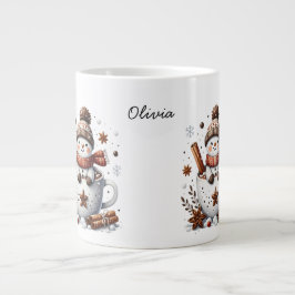 Personalized Hot Cocoa Snowman Custom Name Mug Grote Koffiekop