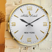Personalized Hotel Name Luxury Gold Silver  Grote Klok
