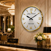 Personalized Hotel Name Luxury Gold Silver  Grote Klok