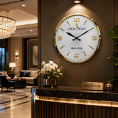 Personalized Hotel Name Luxury Gold Silver  Grote Klok