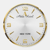 Personalized Hotel Name Luxury Gold Silver  Magneet (Voorkant)