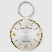 Personalized Hotel Name Luxury Gold Silver Sleutelhanger (Achterkant)