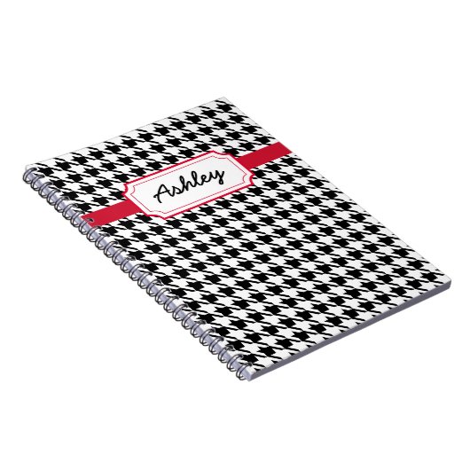 Personalized Houndstooth Journal School Notitieboe Notitieboek (Rechterzijde)