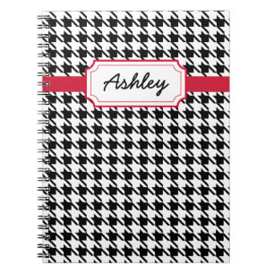 Personalized Houndstooth Journal School Notitieboe Notitieboek