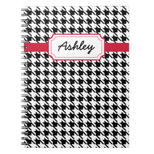 Personalized Houndstooth Journal School Notitieboe Notitieboek (Voorkant)