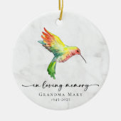 Personalized Hummingbird In Loving Memory Keepsake Keramisch Ornament (Voorkant)
