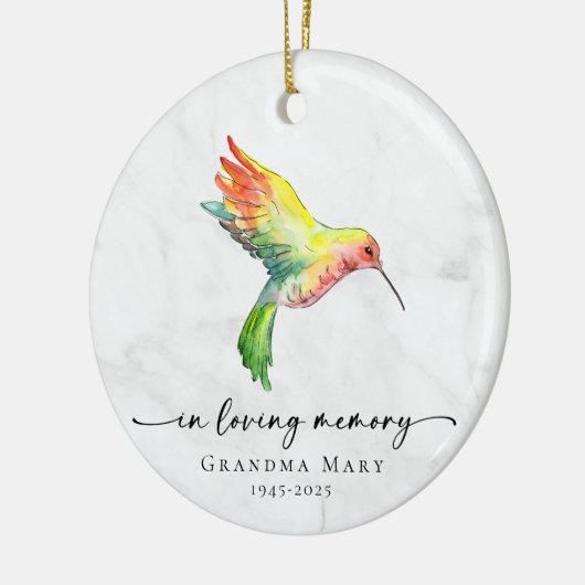 Personalized Hummingbird In Loving Memory Keepsake Keramisch Ornament (Links)