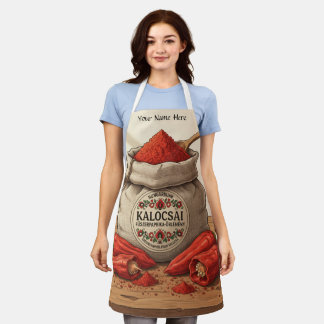 Personalized Hungarian Kalocsai Paprika Apron  Schort
