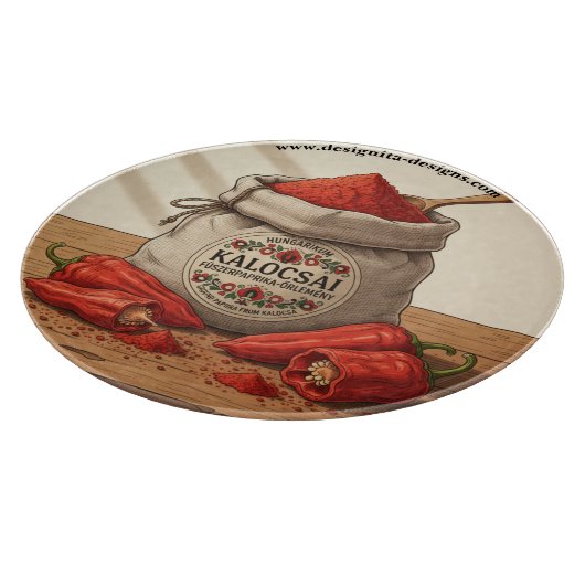Personalized Hungarian Kalocsai Paprika  Snijplank (Hoek)
