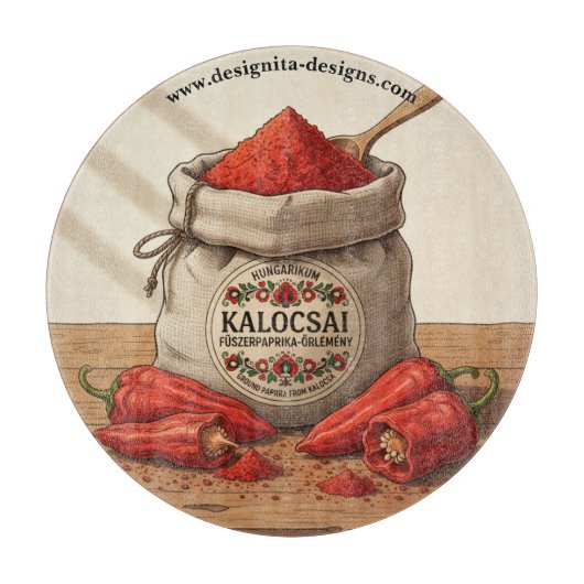 Personalized Hungarian Kalocsai Paprika  Snijplank (Voorkant)