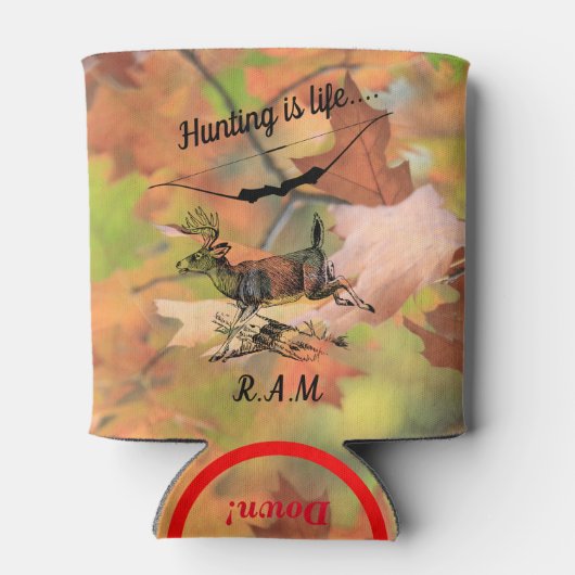 Personalized Hunting is Life Buck and Archery Bow Blikjeskoeler (Achterkant)