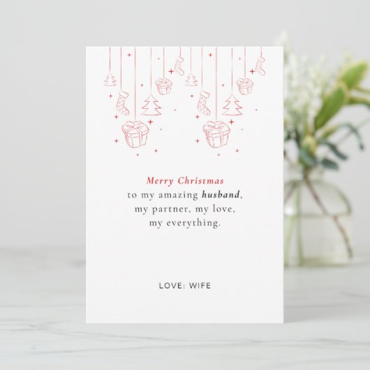 Personalized Husband Christmas Card Feestdagenkaart (Staand voorkant)