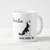 Personalized Husky Bark Mode Mug Wrap – Funny Dog Grote Koffiekop (Voorkant rechts)