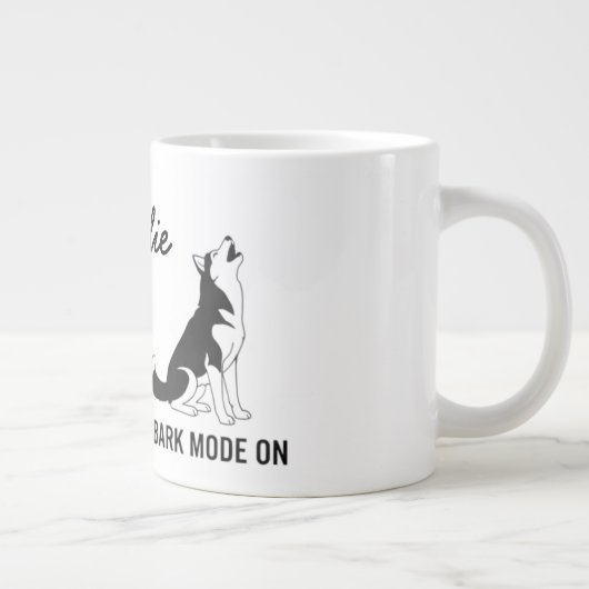 Personalized Husky Bark Mode Mug Wrap – Funny Dog  Grote Koffiekop (Rechts)