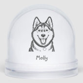 Personalized Husky Dog Christmas Sneeuwbol (Voorkant)