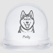 Personalized Husky Dog Christmas Sneeuwbol (Achterkant)