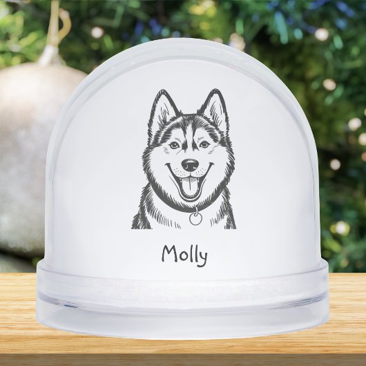 Personalized Husky Dog Christmas Sneeuwbol