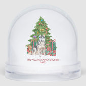 Personalized Husky Dog Christmas Sneeuwbol (Achterkant)