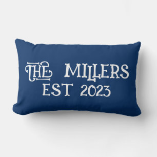 PERSONALIZED HUWELIJK NAVY BLauw Kussen