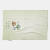 Personalized Hydrangea Kitchen Towel, Custom Name Theedoek (Horizontaal)
